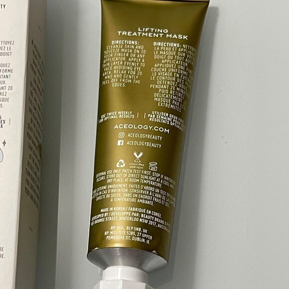 Aceology BNIB Peptides Adenosine Bitter Orange Brighten Lifting Treatment Mask - Picture 6 of 8